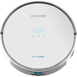 Robot de aspirare Concept VR2010, navigatie giroscopica, autonomie 150 min, capacitate colectare 600 ml, barerie Li-Ion 14.4 V, 2 trepte de filtare, incarcare automata, display LED, Alb