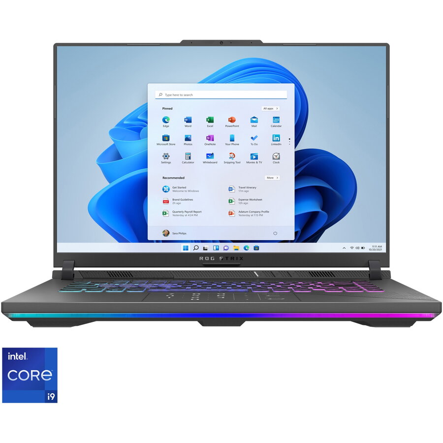 Laptop Gaming ASUS ROG Strix G16 G614JIR cu procesor Intel® Core™ i9 14900HX pana la 5.8 GHz, 16, QHD+, IPS, 240Hz, 16GB DDR5, 1TB SSD, NVIDIA® GeForce RTX™ 4070 8GB GDDR6 TGP 140W, Windows 11 Pro, Eclipse Gray