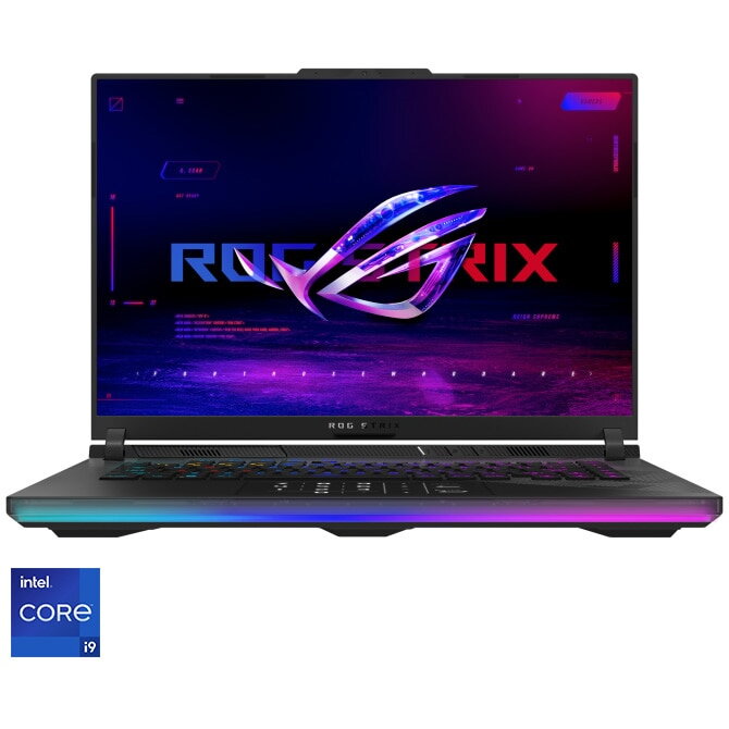 Laptop Gaming ASUS ROG Strix SCAR 16 G634JYR cu procesor Intel® Core™ i9 14900HX pana la 5.8 GHz, 16, QHD+, Mini LED, 240Hz, 64GB DDR5, 2TB SSD, NVIDIA® GeForce RTX™ 4090 16GB GDDR6 TGP 175W, No OS, Off Black
