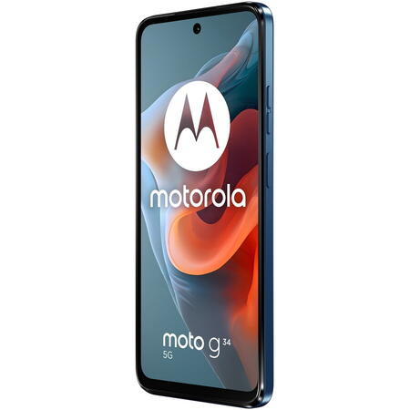 Telefon mobil Motorola Moto g34, Dual SIM, 128GB, 8GB RAM, 5G, Ocean Green