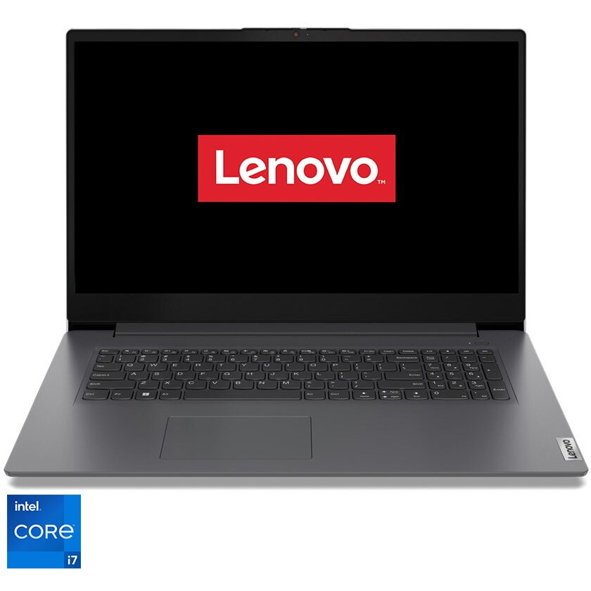 Laptop Lenovo V17 G4 IRU cu procesor Intel® Core™ i7-1355U pana la 5.0 GHz, 17.3, Full HD, IPS, 16GB, 512GB SSD, Intel® Iris® Xe Graphics, No OS, Iron Grey, 3Y Courier or Carry-in upgrade