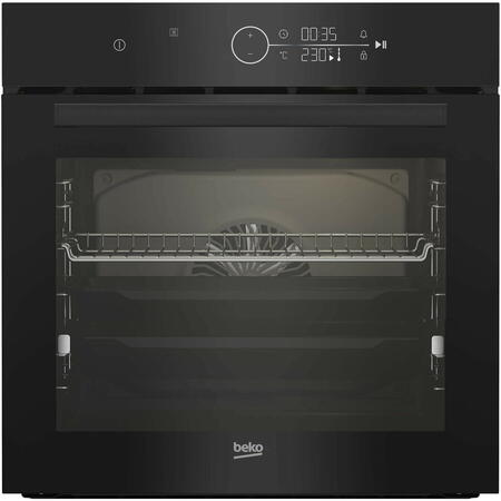 Cuptor incorporabil Beko BBIM17401BCS, Electric, 72 l, Autocuratare catalitica, 3D Cooking, Soft close door, Display LED, Booster, Clasa A++, Negru/Inox