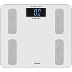 Albatros Cantar de baie Smart cu analizator corporal, Greutate maxima 180 kg, Oprire automata, Alb