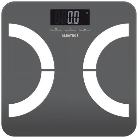 Cantar de baie cu analizator corporal BODY PLANNER, Greutate maxima 180 kg, Gri