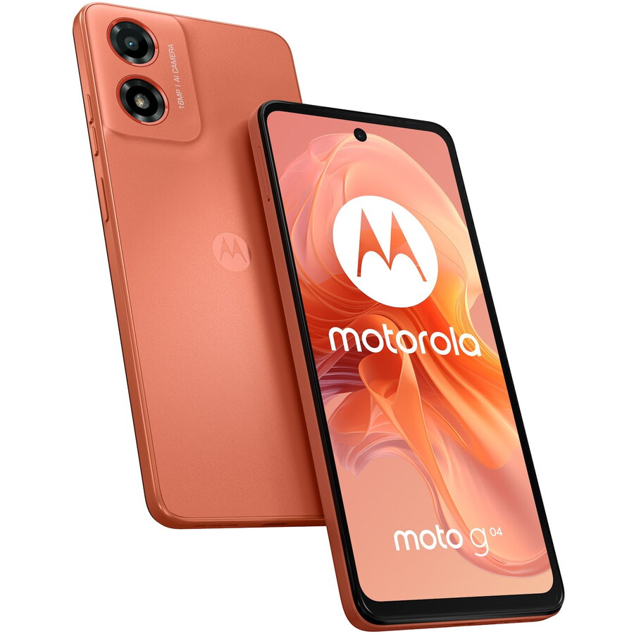Telefon mobil Motorola Moto g04, Dual SIM, 4GB RAM, 64GB, Sunrise Orange