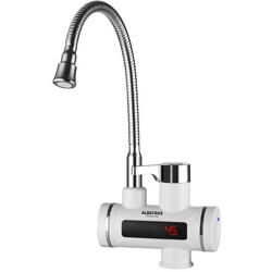 Albatros Robinet electric THERMY FLEX, 3300 W, carcasa din inox, rezistenta din otel inoxidabil, conducta din cupru, afisaj al temperaturii apei, debit apa fierbinte: 2-2.5 L/min, intrerupator de siguranta