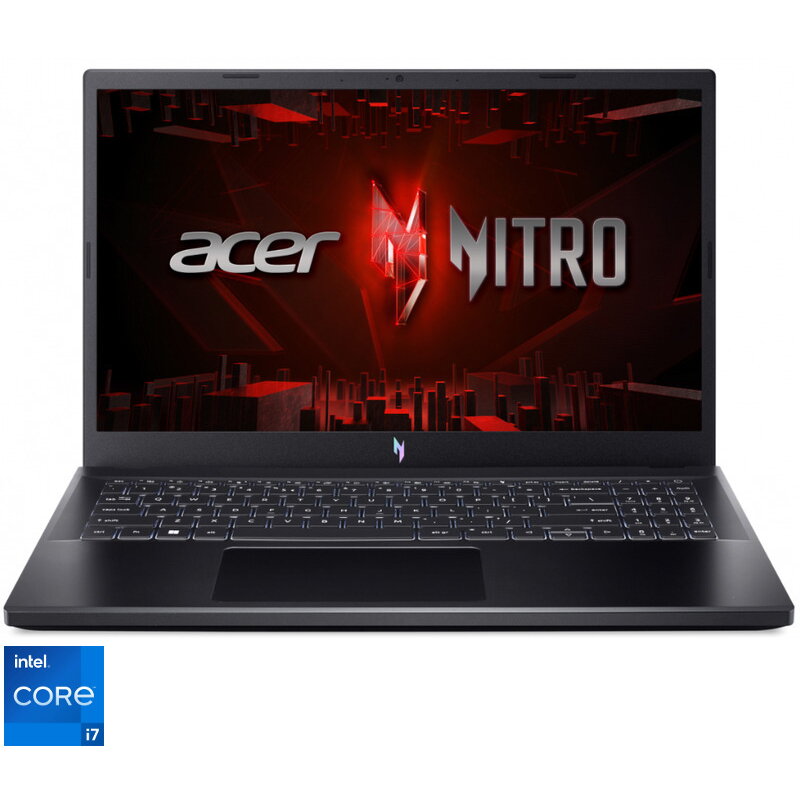 Laptop Gaming 15.6'' Nitro V 15 ANV15-51, FHD IPS 144Hz, Procesor Intel® Core™ i7-13620H (24M Cache, up to 4.90 GHz), 16GB DDR5, 512GB SSD, GeForce RTX 4050 6GB, No OS, Obsidian Black