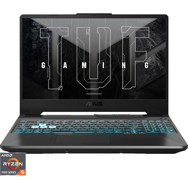 Laptop Gaming ASUS TUF A15 FA506NC cu procesor AMD Ryzen™ 5 7535HS pana la 4.55 GHz, 15.6, Full HD, IPS, 144Hz, 16GB, 1TB SSD, NVIDIA® GeForce RTX™ 3050 4GB GDDR6, No OS, Graphite Black