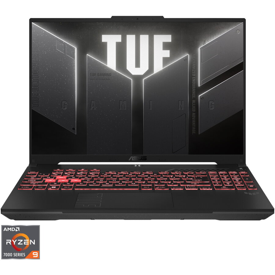 Laptop Gaming ASUS TUF A16 FA607PV cu procesor AMD Ryzen™ 9 7845HX pana la 5.2 GHz, 16, Full HD+, IPS, 165Hz, 16GB, 1TB SSD, NVIDIA® GeForce RTX™ 4060 8GB GDDR6, No OS, Mecha Gray