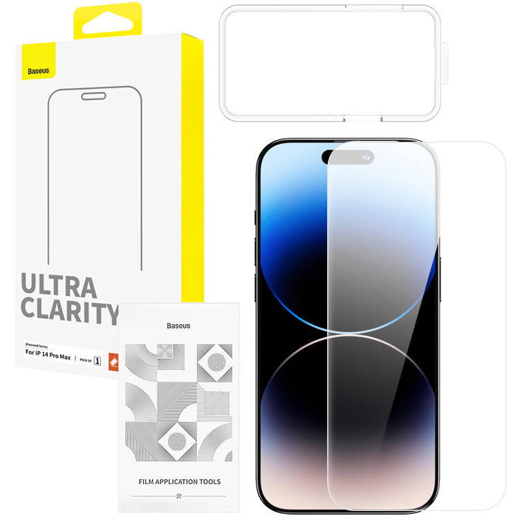 Tempered Glass screen protector Baseus OS Diamond Series HD for Iphone 14 Pro Max (Clear)