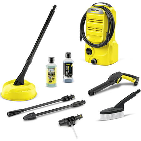Aparat de spalat cu presiune Karcher K 2 Classic Car & Home EU, 1400 W, 110 bar, 360 l/h debit maxim, furtun presiune 3 m, perie exterior T7, include Kit auto: perie de spalat, jet de spuma, agent de curatare, sampon auto 0.5 l, pistol G120Q