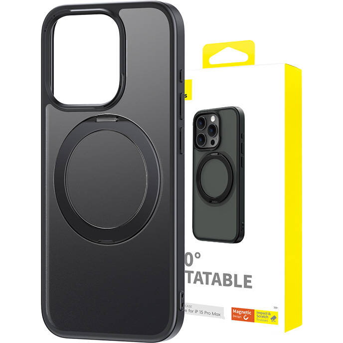 Magnetic Phone Case for iPhone 15 ProMax Baseus CyberLoop Series (Black)