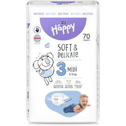 Scutece Happy Soft&Delicate Midi, Marimea 3, 70 buc