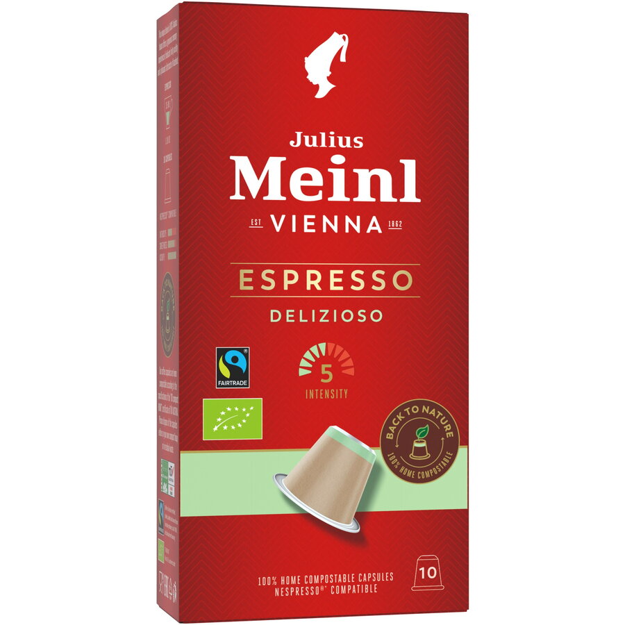 Cafea capsule Julius Meinl Espresso Delizioso BIO FT, compatibile Nespresso, 10 capsule, 56g
