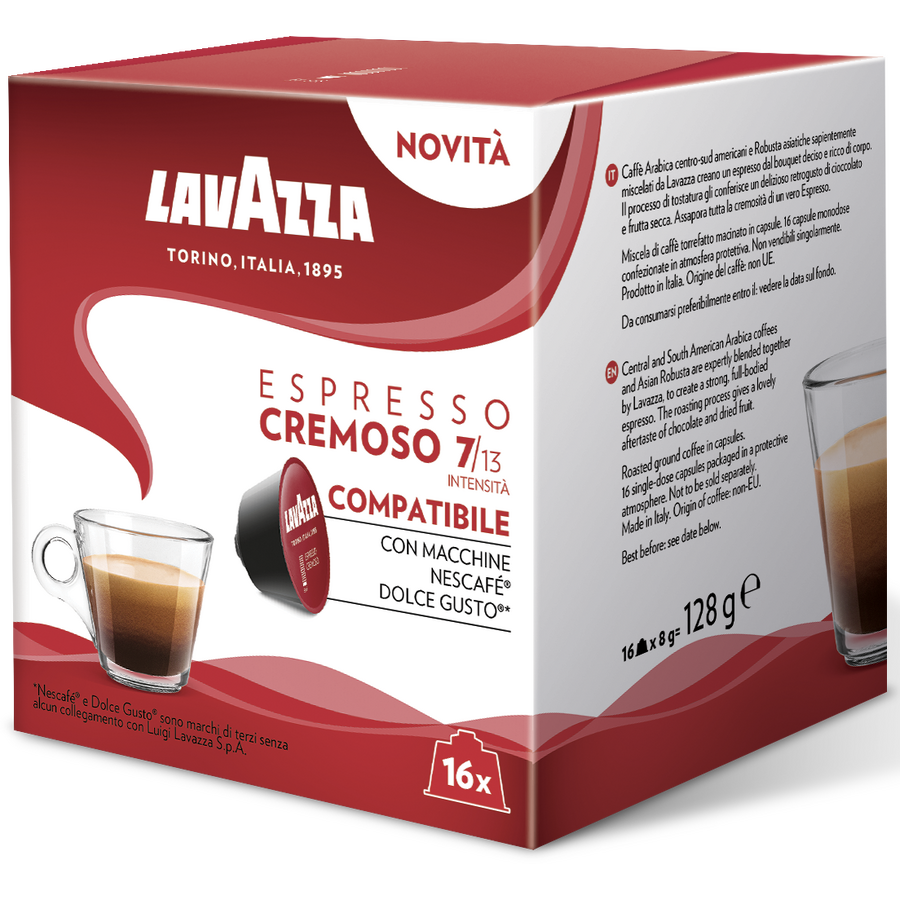 Cafea capsule Lavazza Cremoso Espresso, compatibile Dolce Gusto, 16x8g