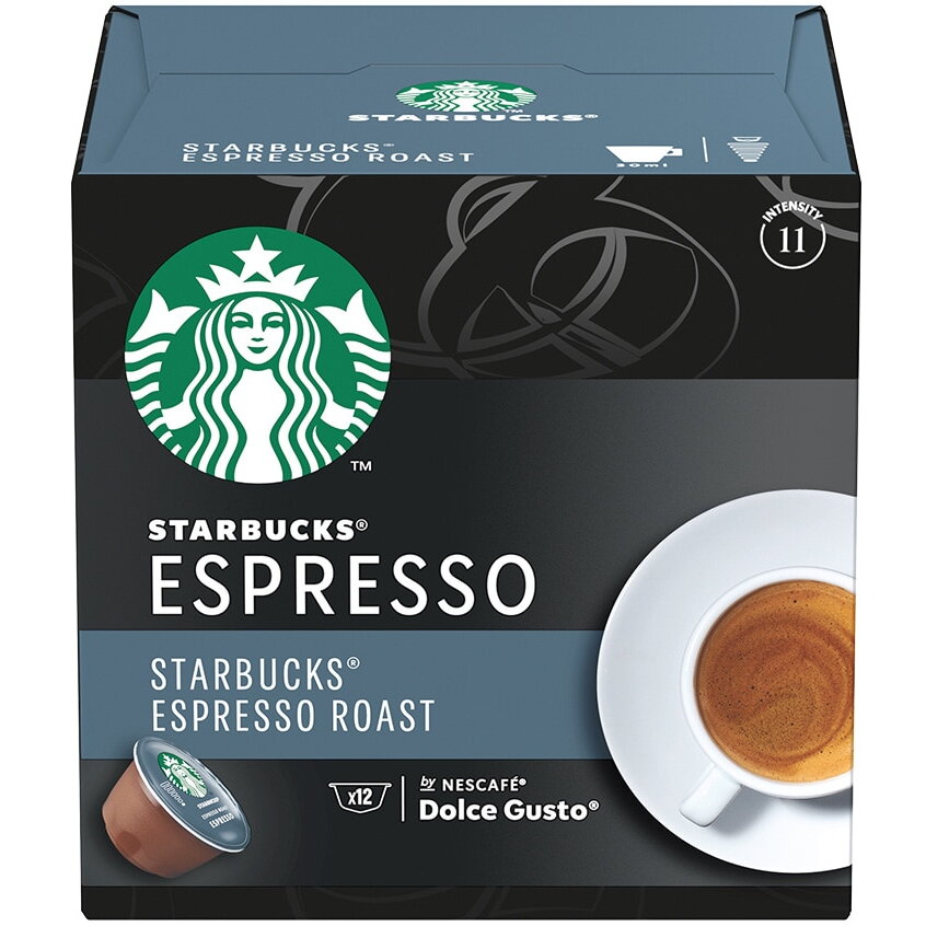 Capsule cafea Starbucks Espresso Roast by Nescafé Dolce Gusto, prajire intensa, 12 capsule, 66g