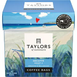 Plicuri Cafea fara cofeina Taylors of Harrogate, 100% Arabica, 10 pliculete, 75 gr.