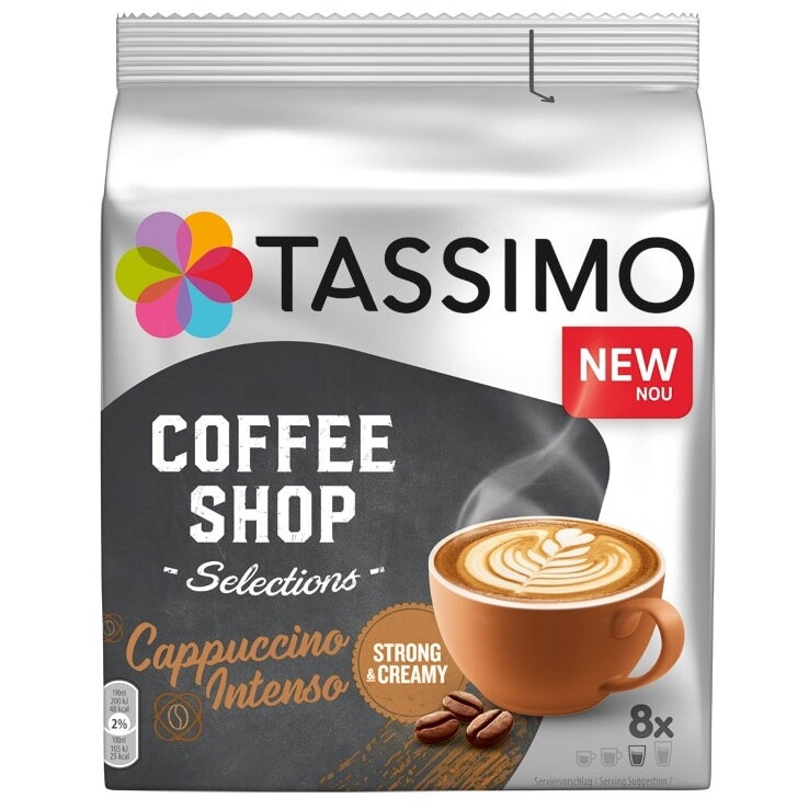 Capsule cafea Tassimo Coffee Shop Cappuccino Intenso, 8 bauturi x 180 ml, 16 capsule