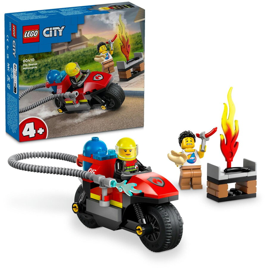 LEGO® City - Motocicleta de pompieri 60410, 57 piese