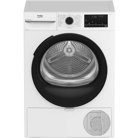 Uscator de rufe Beko BM3T40230W, Pompa de caldura, 10 kg, 15 programe, Clasa E, Hygienic Drying, RecycledDry, Aquawave, Alb