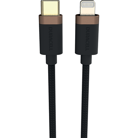 Cablu de date Duracell USB9012A, USB-C - Lightning, 1m (Negru)