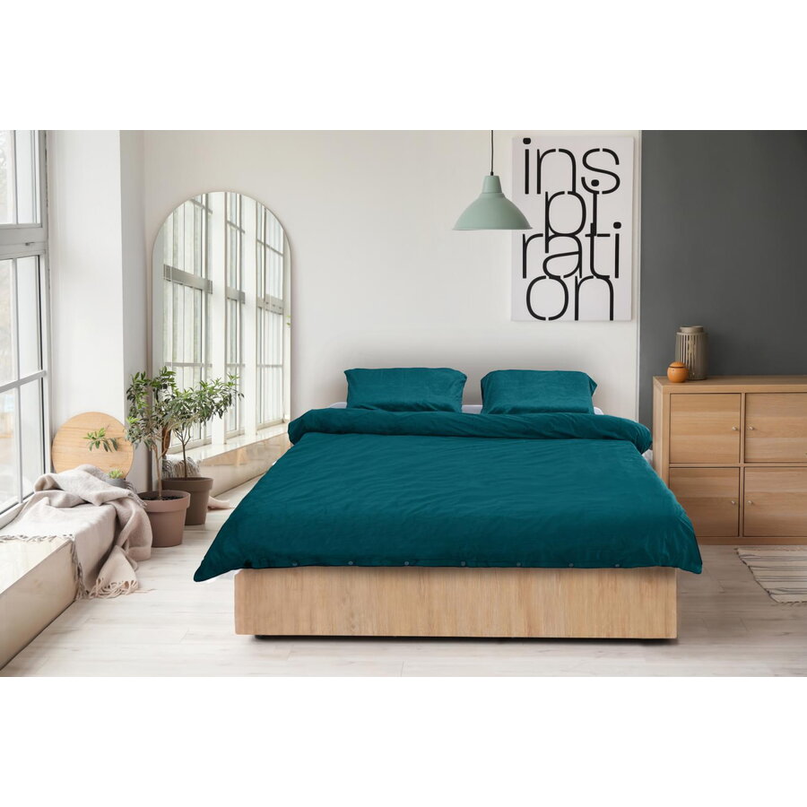 Set de pat catifea King Size- Verde