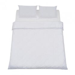 Lenjerie de pat HEINNER King Size cu broderie tuffata, Alb