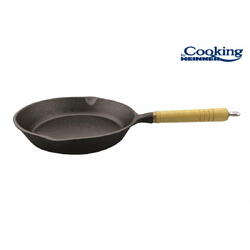 Heinner Tigaie fonta pura, maner lemn, 23 x 4 cm, Baza potrivita pentru inductie 