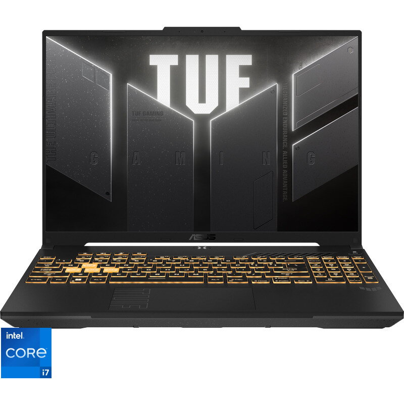 Laptop ASUS Gaming 16'' TUF F16 FX607JV, FHD+ 165Hz, Procesor Intel® Core™ i7-13650HX (24M Cache, up to 4.90 GHz), 16GB DDR5, 512GB SSD, GeForce RTX 4060 8GB, No OS, Jaeger Gray