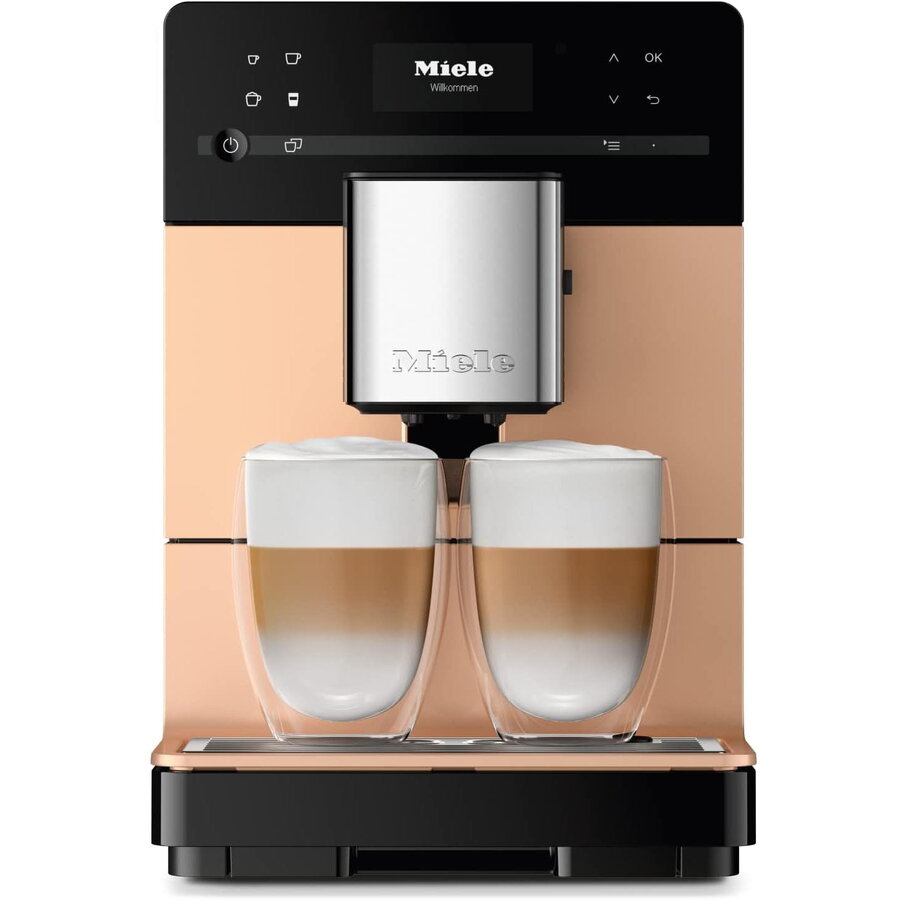Aparat de cafea espresso automat, Miele, CM 5510, Silence PearlFinish, 15 bar, 1.3l, Functie OneTouch for Two, AromaticSystem, Rose