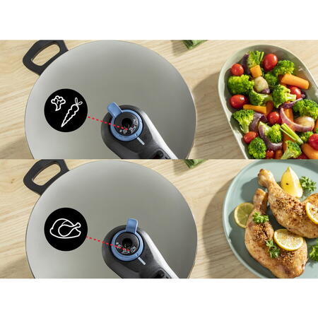 Oala sub presiune Tefal Secure Trendy, sistem siguranta in 5 puncte, 2 programe de gatire, compatibil cu inductia, 4 L, argintiu