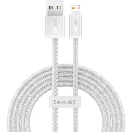 Cablu Baseus Dynamic USB la Lightning, 2.4A, 1m, alb