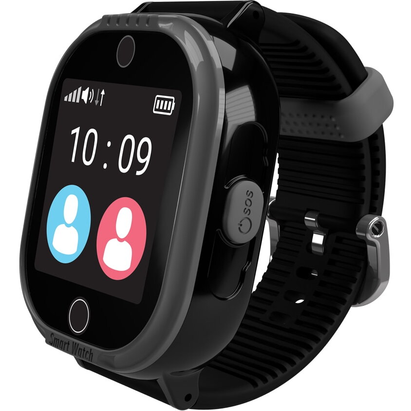 Smartwatch copii MyKi Watch 4 Lite cu tripla localizare (LBS, GPS, Wi-Fi), impermeabil, Negru