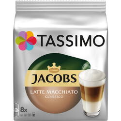 Capsule cafea, Jacobs Tassimo Latte Machiato, 8 bauturi x 295 ml, 8 capsule specialitate cafea + 8 capsule lapte