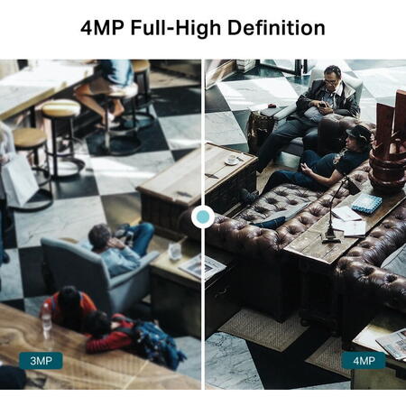 Camera de supraveghere TP-Link VIGI C440I(2.8mm), 4MP HD, PoE, detectare inteligenta, night vision, microfon integrat, suport ONVIF, control de la distanta