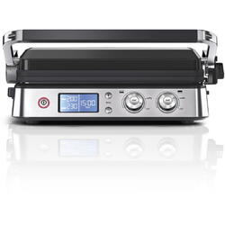 Gratar electric multifunctional Braun MultiGrill 9 CG9040, 0X17900003, 2000W, 3 moduri de gatire, temperatura maxima 230˚C, functie Sear 250˚C, argintiu/negru