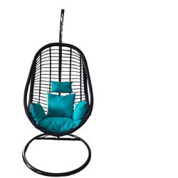 Heinner Scaun suspendat DSAT007, rattan negru/perna turcoaz