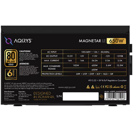 Sursa Aqirys Magnetar LE 650W 80 Gold+
