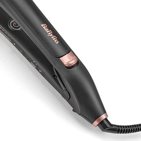 Placa de par Babyliss Steam Luxe Styler ST596E, 5 setari de temperatura, placi 36 x 105 mm, tehnologie steam, negru