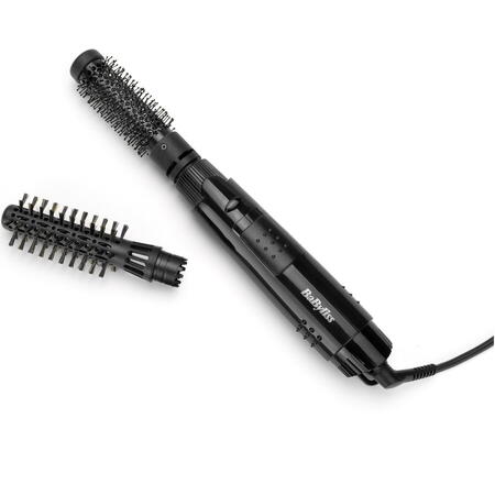 Perie cu aer cald Babyliss Smooth Shape Airstyler AS86E, ionizare, invelis ceramic, 2 capete, negru