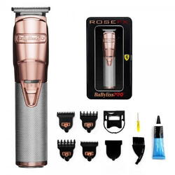 BabylissPro Trimmer profesional cu acumulator Babyliss Pro Metal Rose Gold FX7880RGE, 2 tipuri de lame interschimbabile, Autonomie 120 min, Motor foarte puternic controlat digital, 2 piepteni de tuns