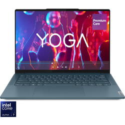 Ultrabook Lenovo 14.5'' Yoga Pro 7 14IMH9, 2.8K OLED 120Hz, Procesor Intel® Core™ Ultra 7 155H (24M Cache, up to 4.80 GHz), 32GB DDR5X, 1TB SSD, GeForce RTX 4050 6GB, No OS, Tidal Teal, 3Yr Onsite Premium Care