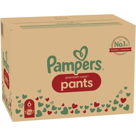 Scutece-chilotel Pampers Premium Care Pants XXL Box Marimea 6, 15 kg+, 93 buc