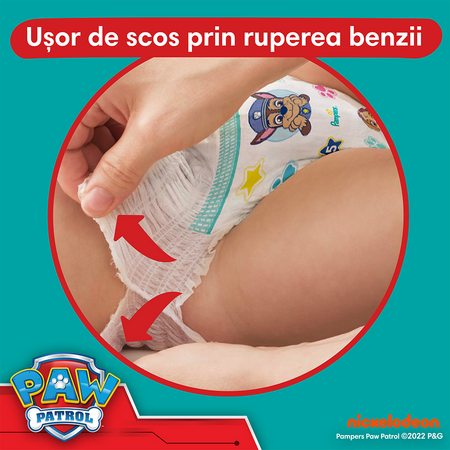 Scutece-chilotel Pampers Pants Patrula Catelusilor Marimea 6, 14-19 kg, 60 buc
