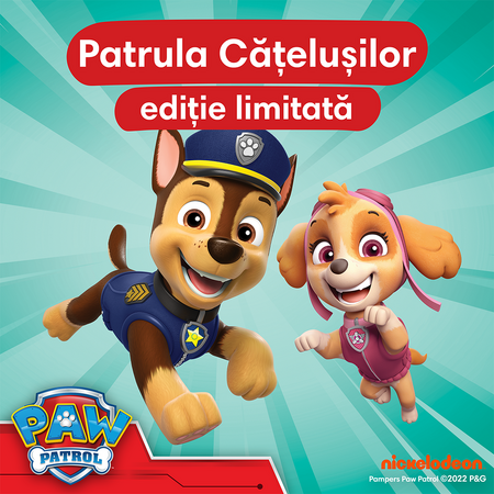 Scutece-chilotel Pampers Pants Patrula Catelusilor Marimea 6, 14-19 kg, 60 buc