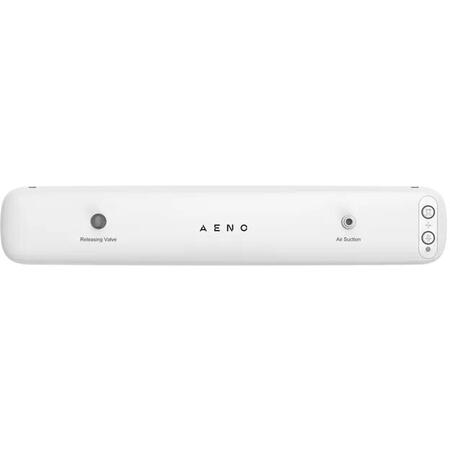 Aparat de vidat Aeno AVS0001, 85 W, aspiratie in vid 65 kPa, capacitate pana la 4.5 l/ min, lungime de etansare pana la 30 cm, 10 pungi, adaptor recipient/ sticla inclus, e-Recipe Book, gri/ alb