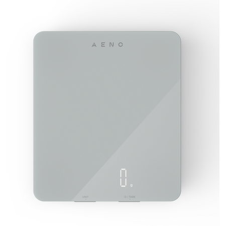 Cantar de bucatarie Aeno AKS0001S, control electronic, tara si RNI, sincronizare cu aplicatie Aeno prin Bluetooth 4.2, analiza nutritiei alimentelor (calorii, proteine, grasimi, colesterol) 8kg, 1g, display LED, alb