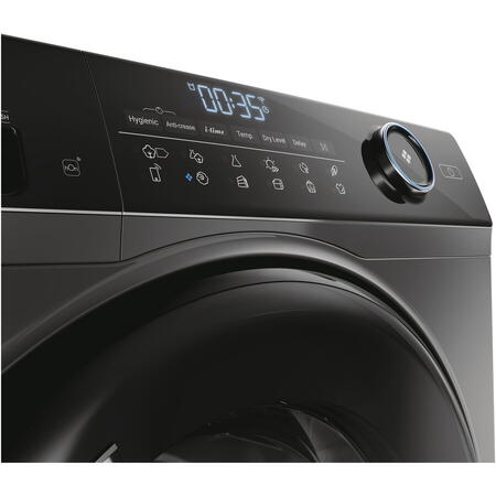 Uscator de rufe Haier HD80-A3959R-S, Pompa de caldura, 8 kg, Clasa C, Motor Inverter, i-Refresh, Dry Sensor, WiFi, Antracit