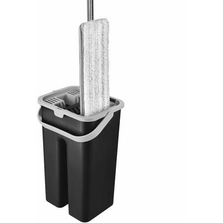 Set curatenie MASTER CLEAN cu mop plat, Negru