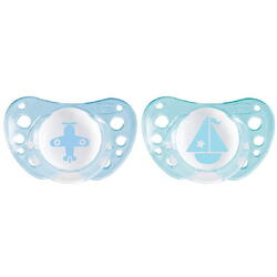 Suzeta din silicon Chicco Physio Air, forma anatomica, albastra, 0-6 luni, 2 buc.